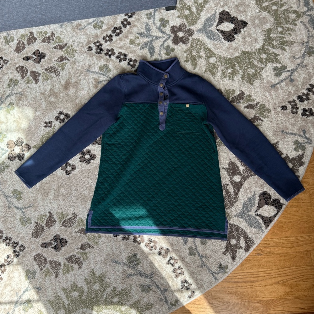L.L. Bean Navy Quilted Pullover